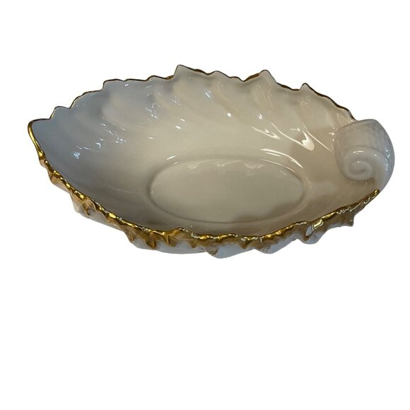 Lenox Shell Shaped Porcelain Dish With Gold Trim 95-86 - Picture 4 of 11